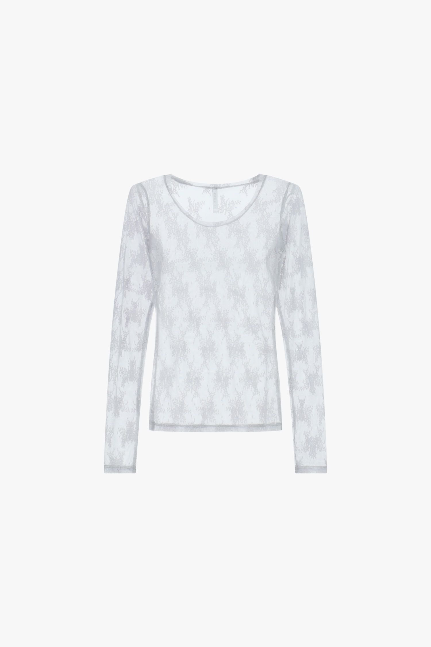 BLUSA IMPERIAL TRANSPARENTE MANGA COMPRIDA  RENDA FLORAL - Carla Valente