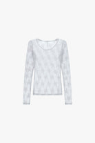 BLUSA IMPERIAL TRANSPARENTE MANGA COMPRIDA  RENDA FLORAL - Carla Valente