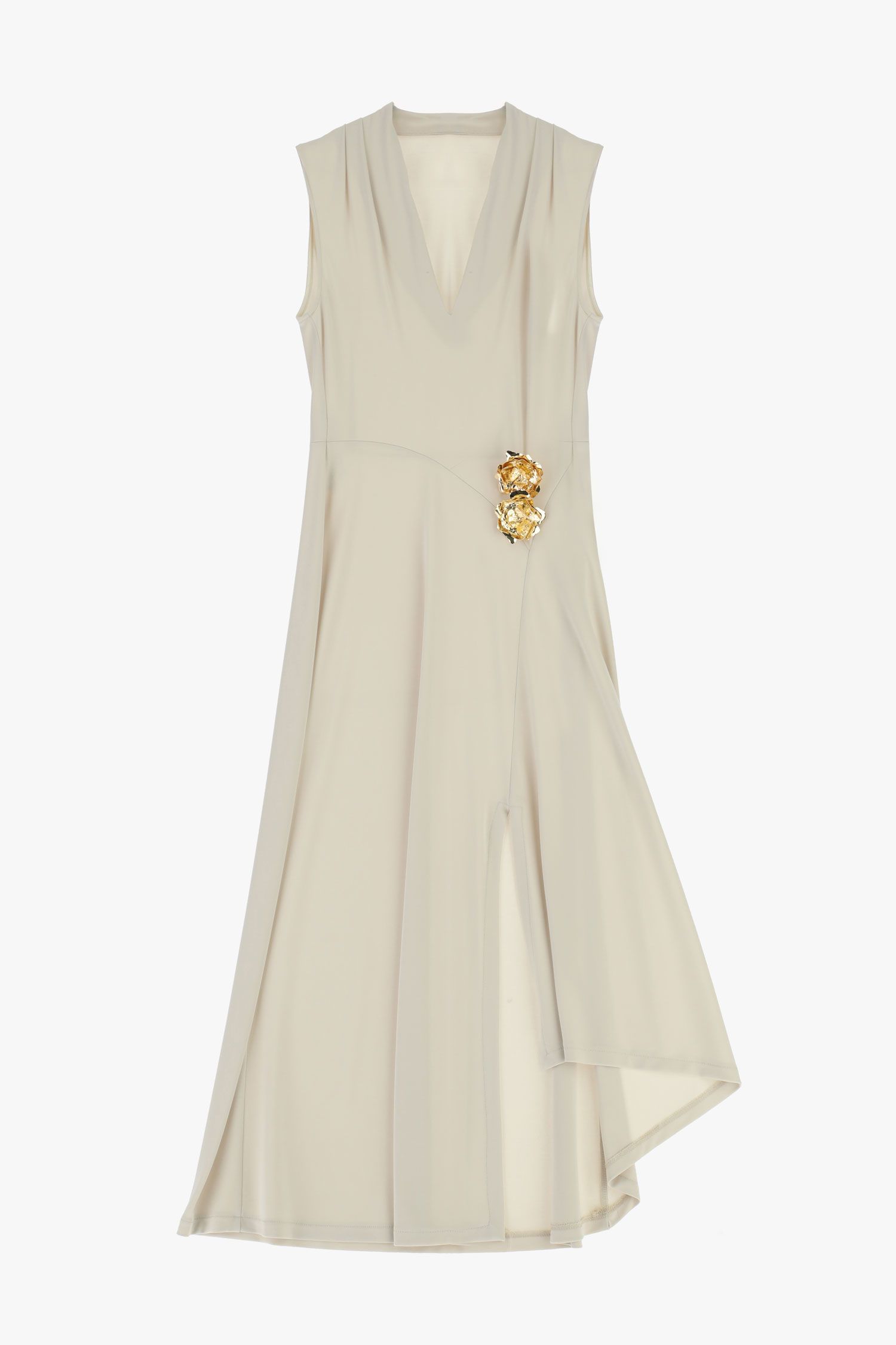 VESTIDO IMPERIAL DECOTE V COM APLICAÇÃO - Carla Valente