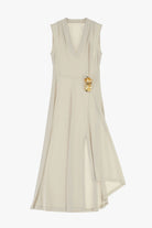 VESTIDO IMPERIAL DECOTE V COM APLICAÇÃO - Carla Valente