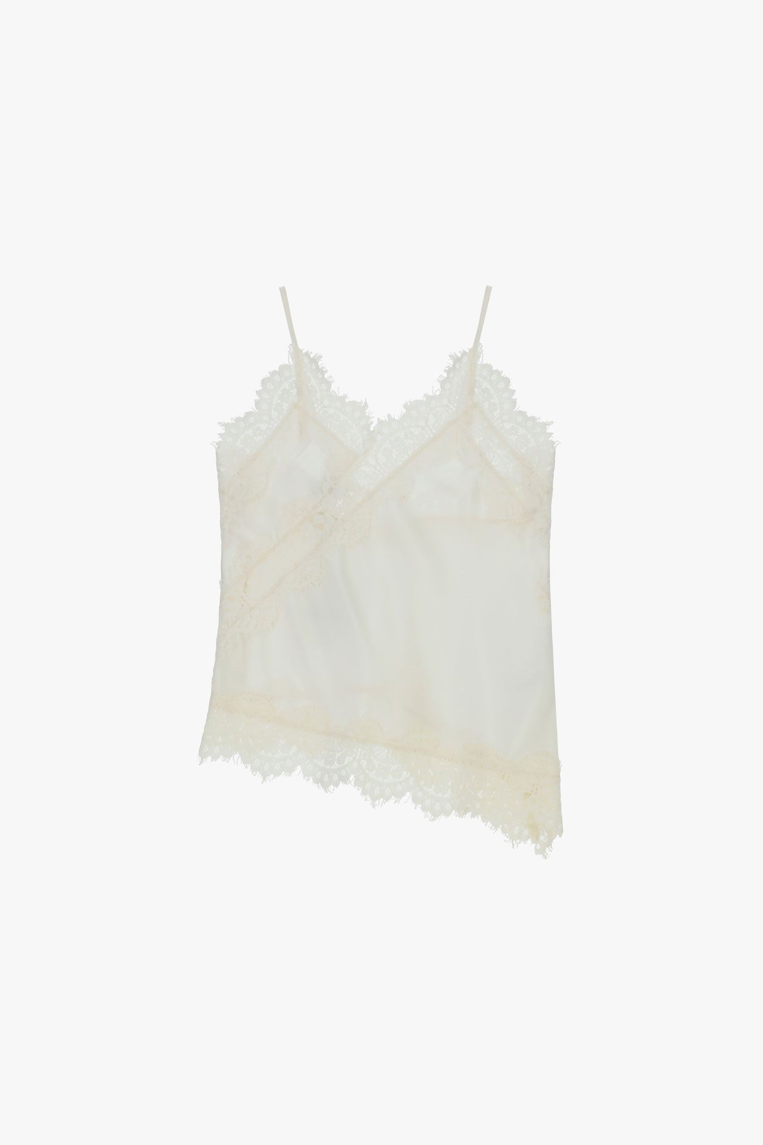 TOP DIXIE ALÇA FINA RENDA ASSIMETRICA - Carla Valente