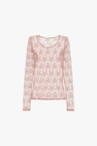 BLUSA IMPERIAL TRANSPARENTE MANGA COMPRIDA  RENDA FLORAL - Carla Valente