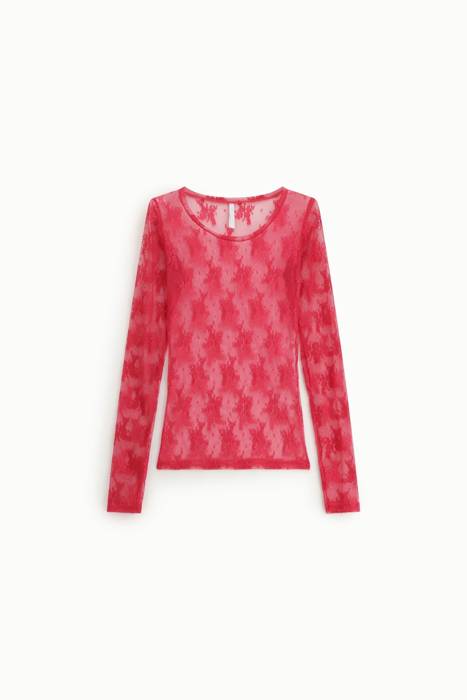 BLUSA IMPERIAL TRANSPARENTE MANGA COMPRIDA  RENDA FLORAL - Carla Valente