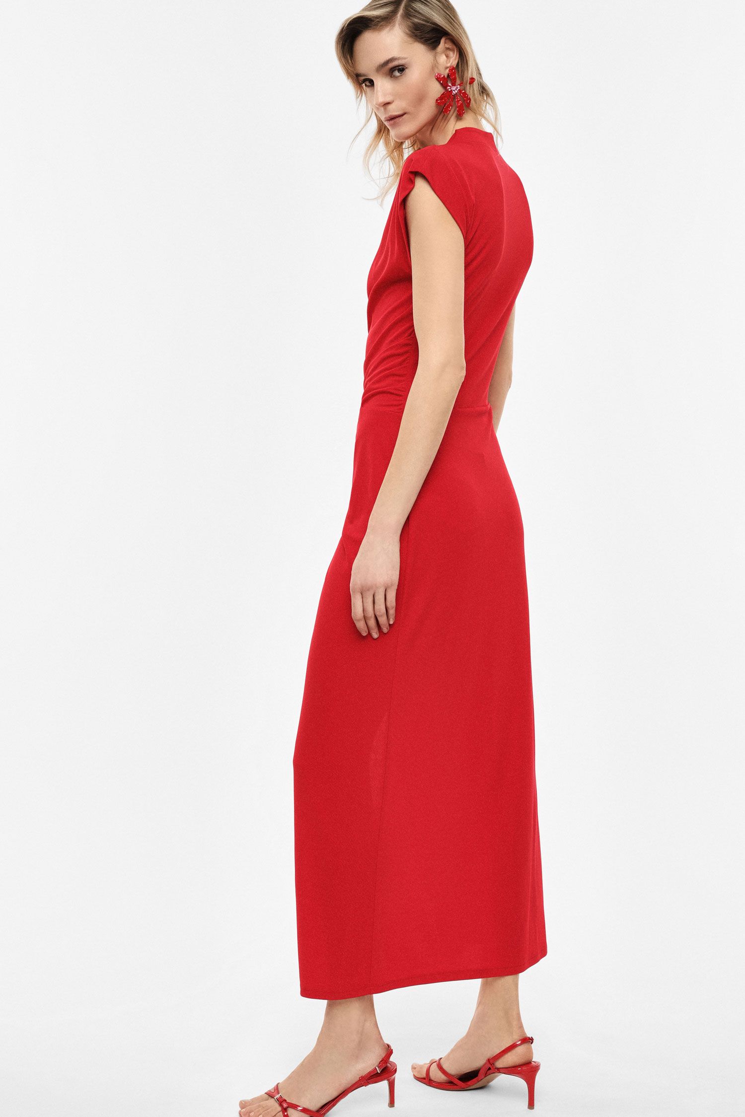 VESTIDO IMPERIAL DRAPEADO DECOTE V - Carla Valente