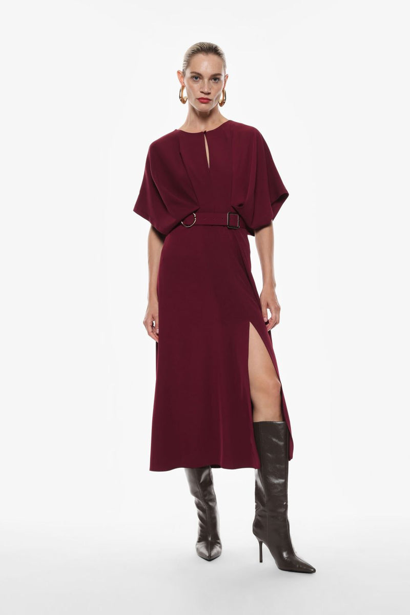 VESTIDO IMPERIAL COM CINTO DE FIVELA - Carla Valente