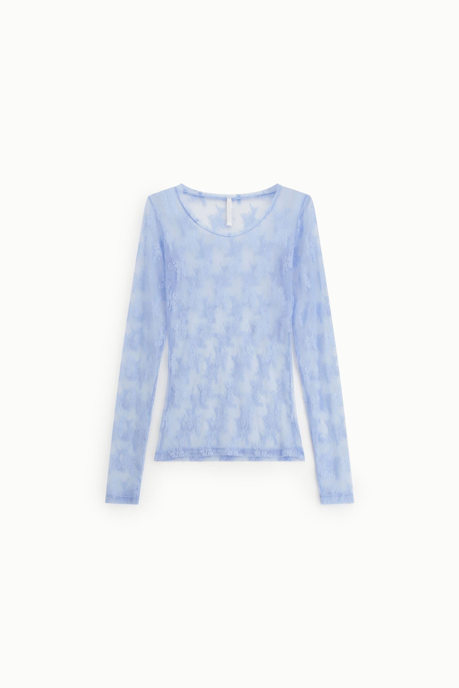 BLUSA IMPERIAL TRANSPARENTE MANGA COMPRIDA  RENDA FLORAL - Carla Valente