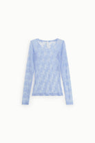 BLUSA IMPERIAL TRANSPARENTE MANGA COMPRIDA  RENDA FLORAL - Carla Valente
