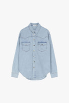 CAMISA PLEASE JEANS COM STRASS E BOLSOS - Carla Valente