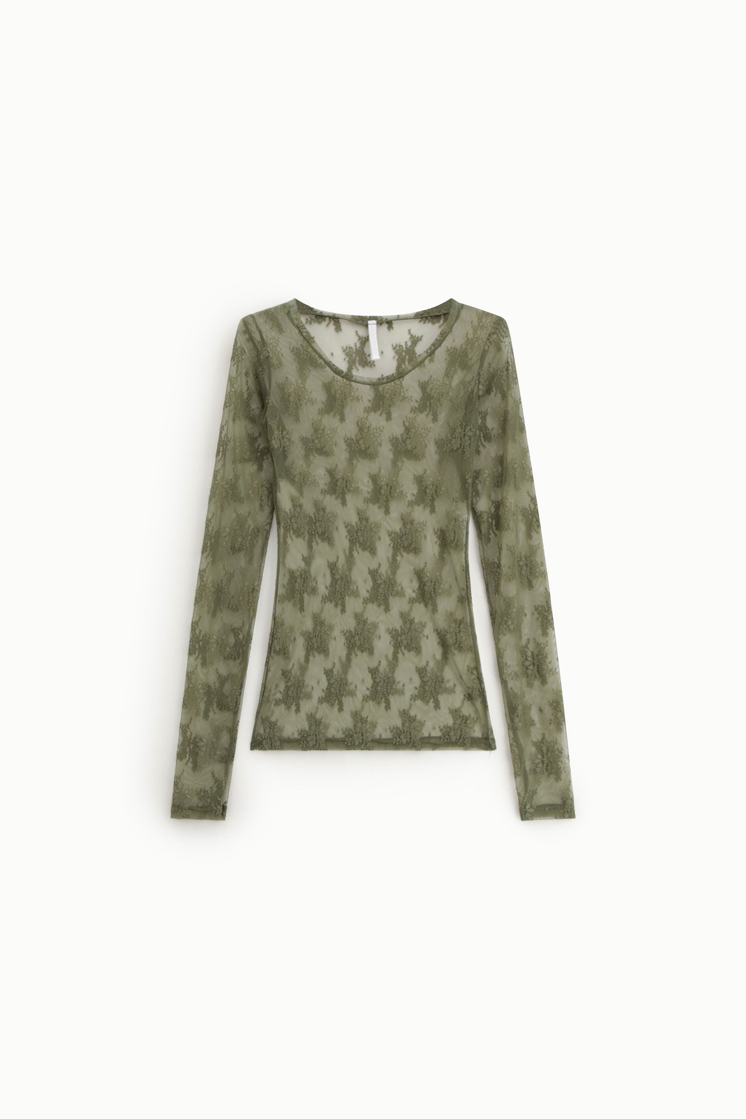 BLUSA IMPERIAL TRANSPARENTE MANGA COMPRIDA  RENDA FLORAL - Carla Valente