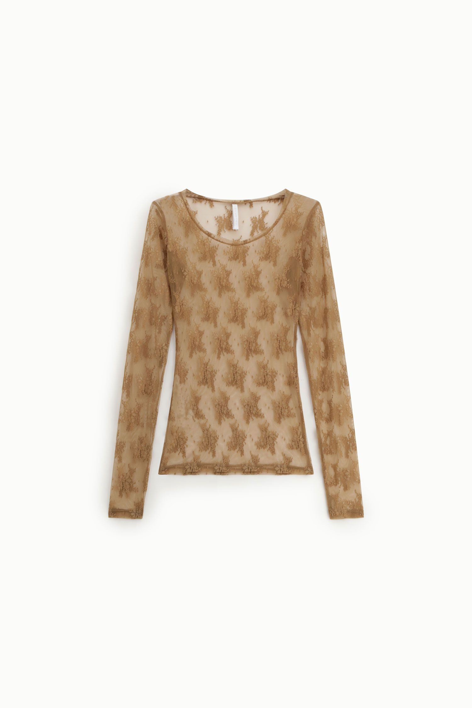 BLUSA IMPERIAL TRANSPARENTE MANGA COMPRIDA  RENDA FLORAL - Carla Valente