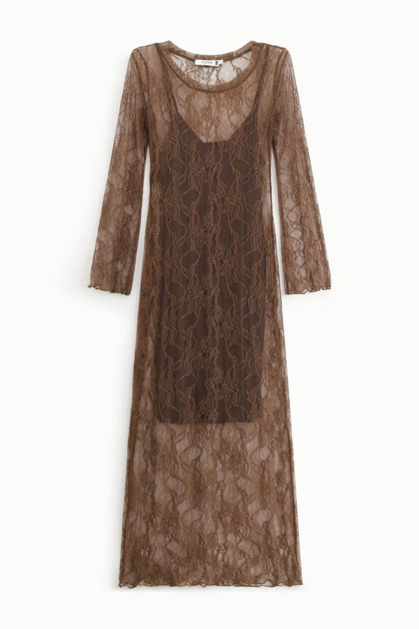 VESTIDO PLEASE RENDA MANGA COMPRIDA - Carla Valente