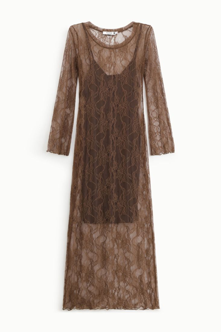 VESTIDO PLEASE RENDA MANGA COMPRIDA - Carla Valente