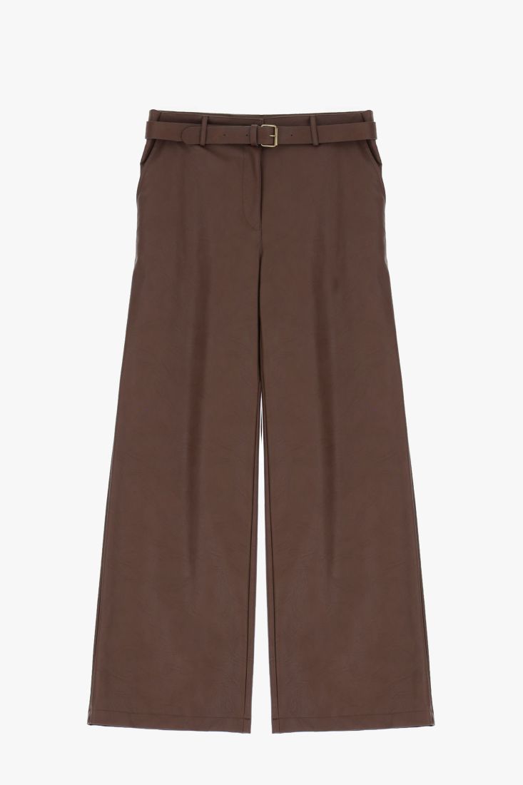 CALÇA PLEASE ECO PELE COM CINTO - Carla Valente