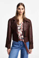 JACKET PLEASE DE ECO PELE  COM ABOTOAMENTO DUPLO - Carla Valente