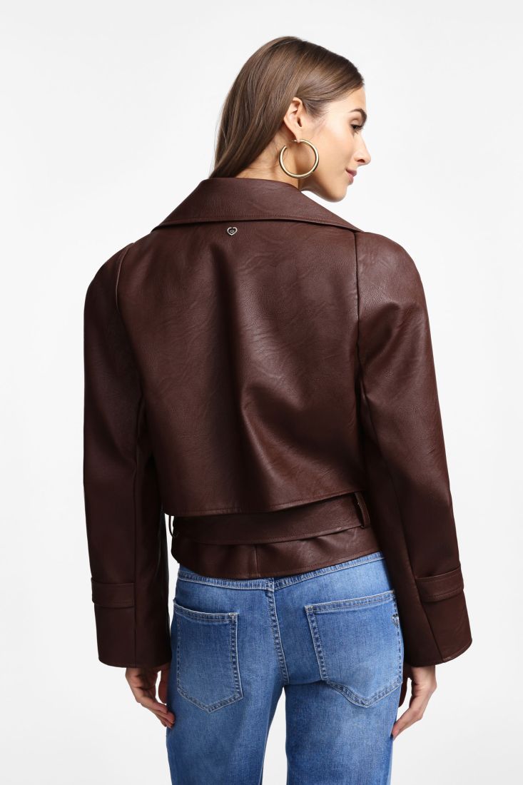 JACKET PLEASE DE ECO PELE  COM ABOTOAMENTO DUPLO - Carla Valente