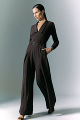 MACACÃO IMPERIAL C/CINTO WIDE LEG DECOTE EM V