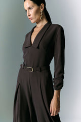 MACACÃO IMPERIAL C/CINTO WIDE LEG DECOTE EM V