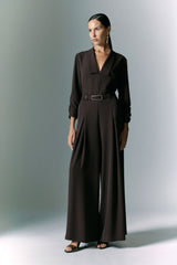 MACACÃO IMPERIAL C/CINTO WIDE LEG DECOTE EM V