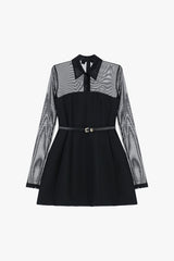 VESTIDO IMPERIAL MANGA TRANSPARENTE C/ CINTO