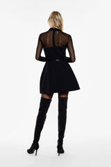 VESTIDO IMPERIAL MANGA TRANSPARENTE C/ CINTO