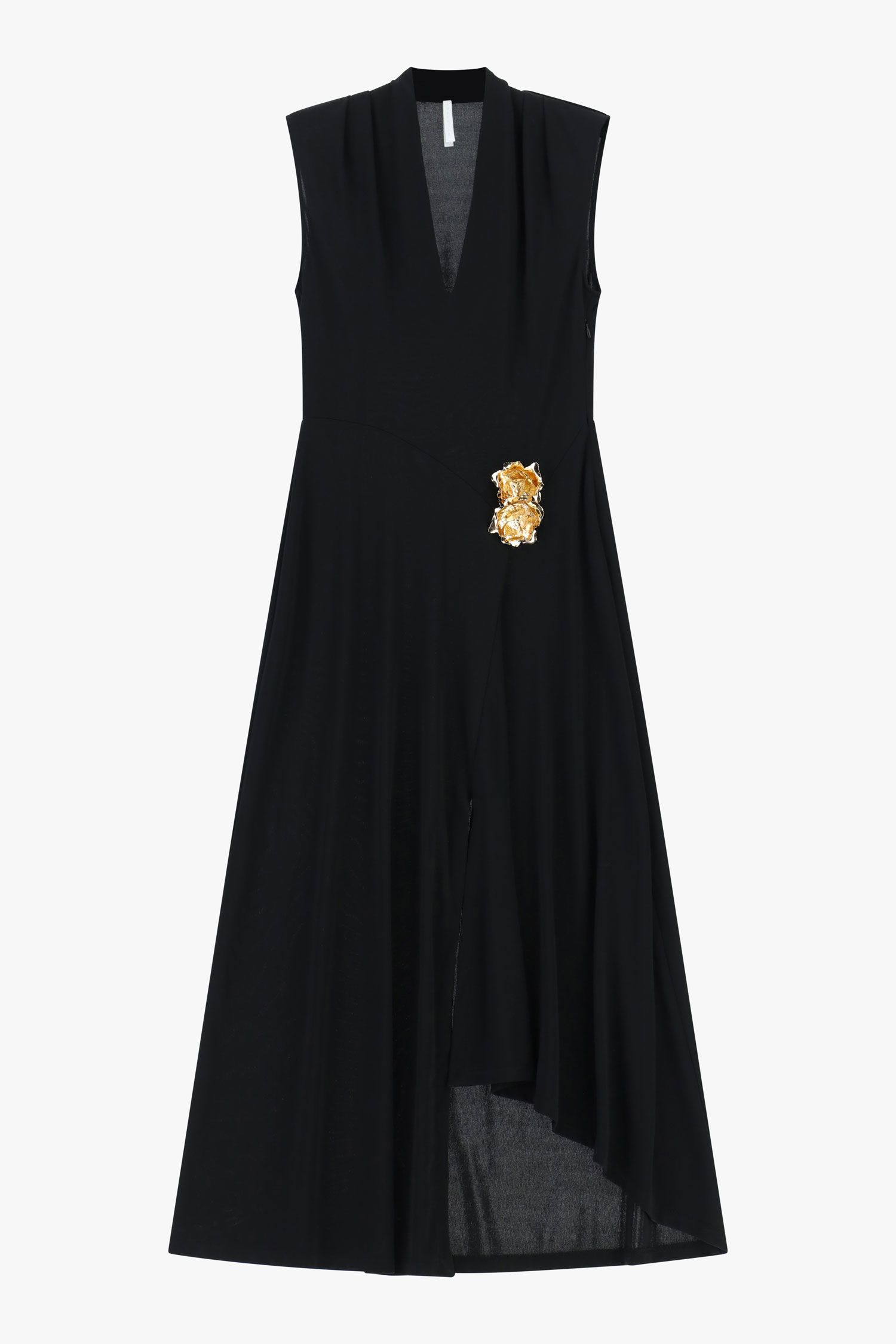 VESTIDO IMPERIAL DECOTE V COM APLICAÇÃO - Carla Valente