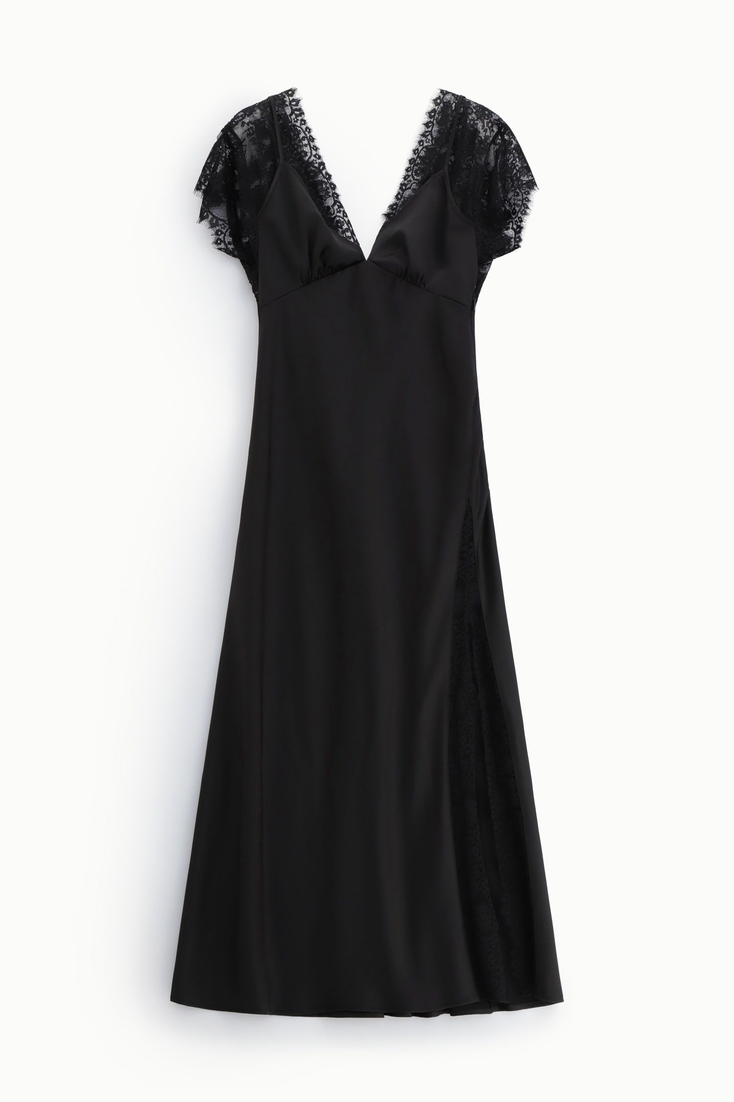 VESTIDO IMPERIAL MANGA RENDA E FENDA LATERAL - Carla Valente