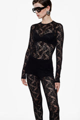 MACACÃO IMPERIAL RENDA TRANSPARENTE MANGA COMPRIDA