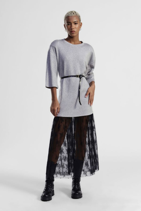 VESTIDO DIXIE LONGO C/CINTO E TULE - Carla Valente