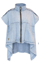 CAMISA VDR ASSIMÉTRICA JEANS COM ZIPER - Carla Valente