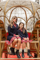 VESTIDO MALHA CHRISTMAS CANELADA FOLHO TARTAN - Carla Valente