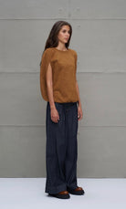 CALÇA VDR WIDE LEG COM PREGAS FRONTAIS - Carla Valente