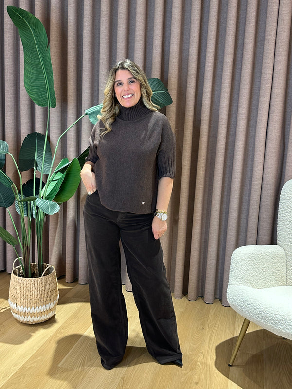 CAMISOLA PLEASE MALHA GOLA ALTA CANELADA