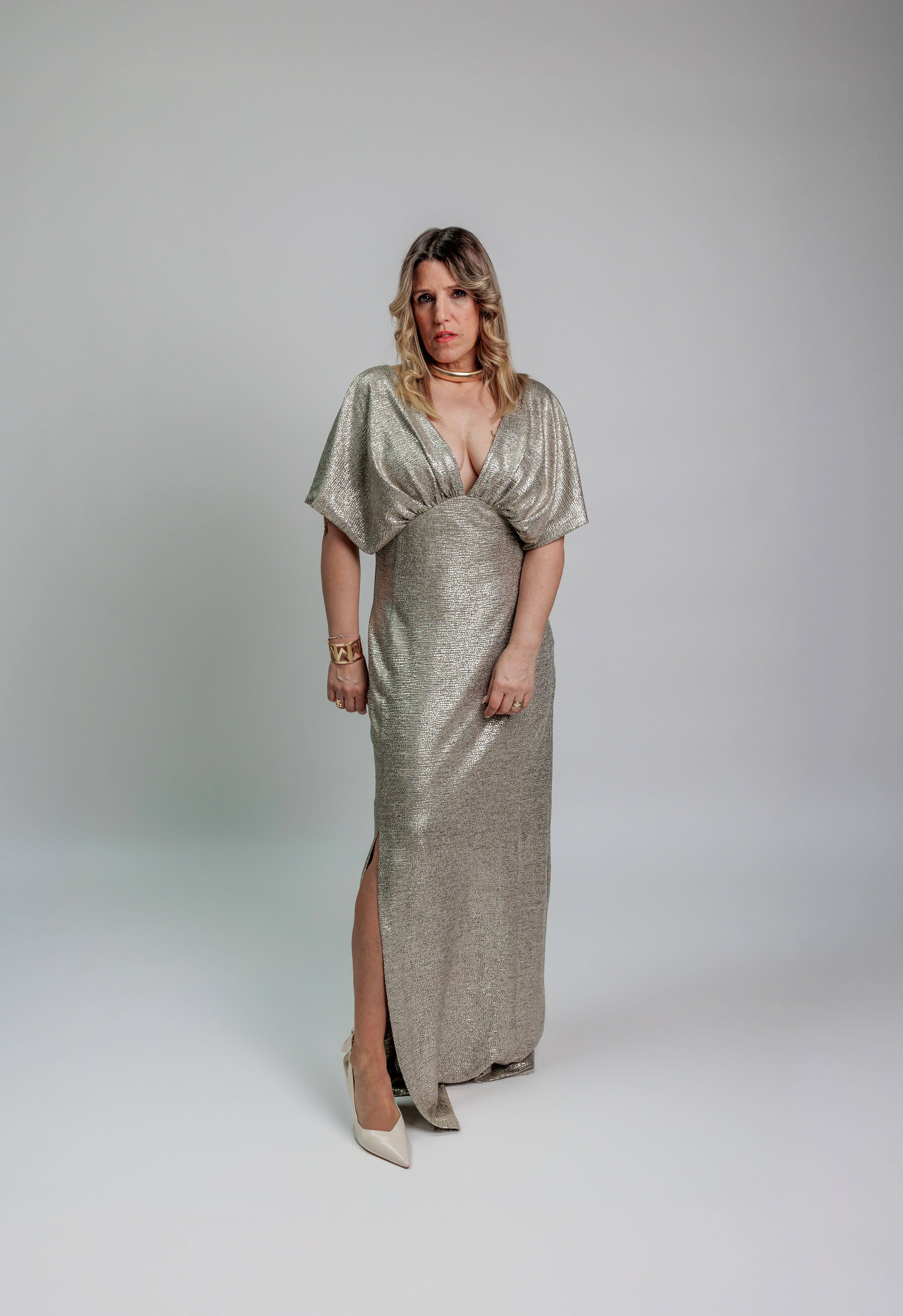 VESTIDO MAITE LONGO C/MANGA DE EVENTO - Carla Valente