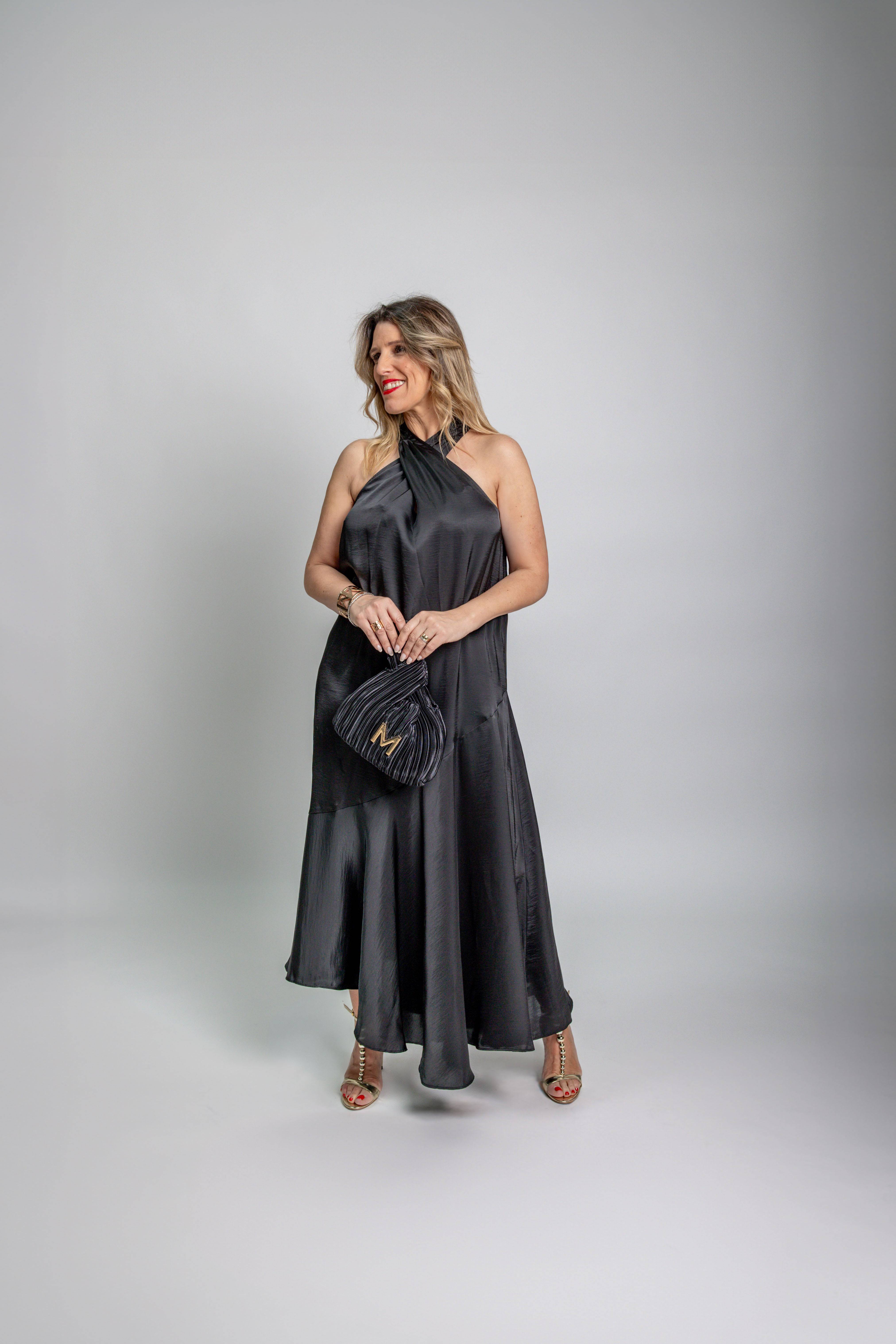VESTIDO MAITE MIDI FRNTE ÚNICA CRUZADA - Carla Valente