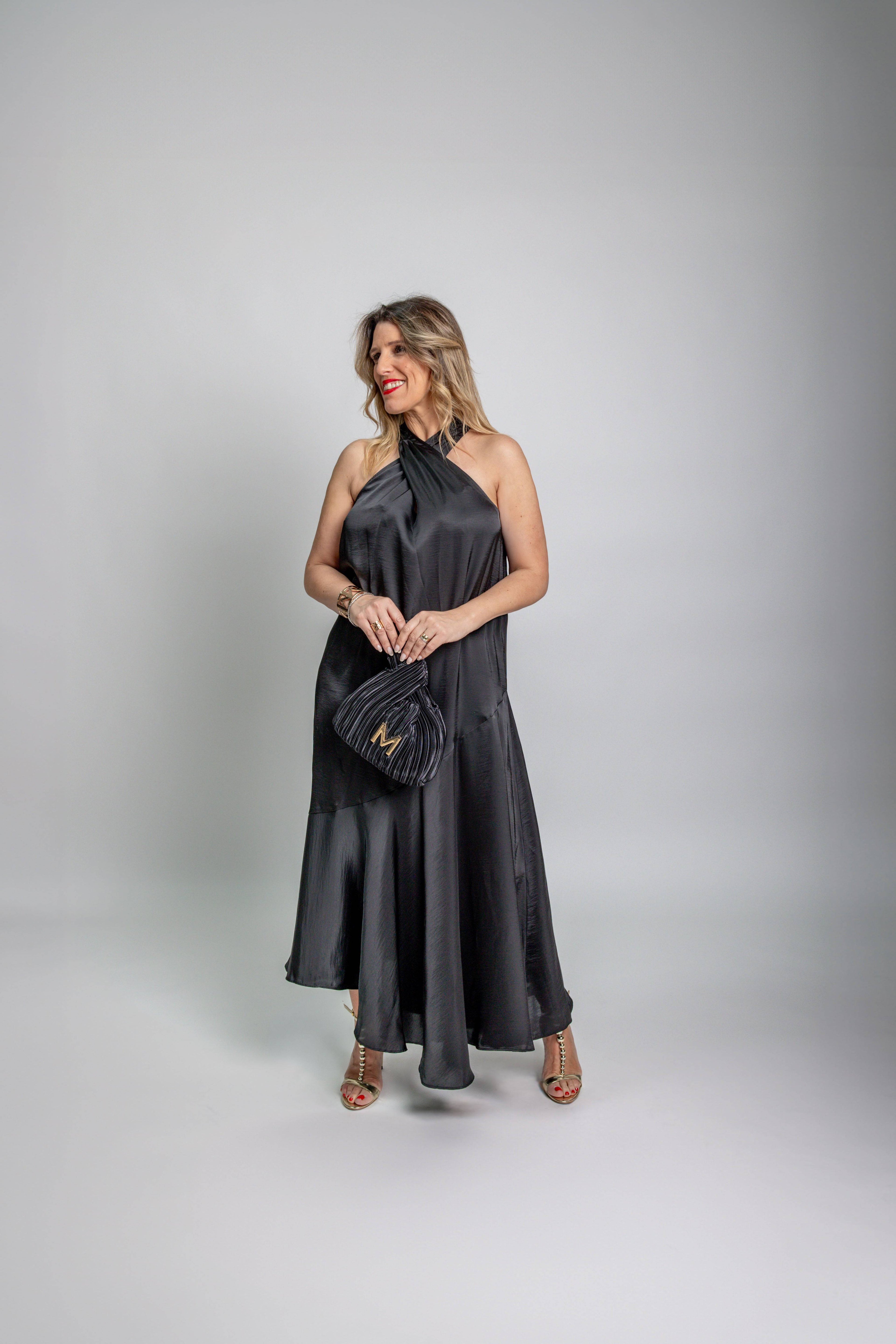 VESTIDO MAITE MIDI FRNTE ÚNICA CRUZADA - Carla Valente