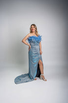 VESTIDO PARTENZA LONGO LUREX DEC PLUMAS - Carla Valente