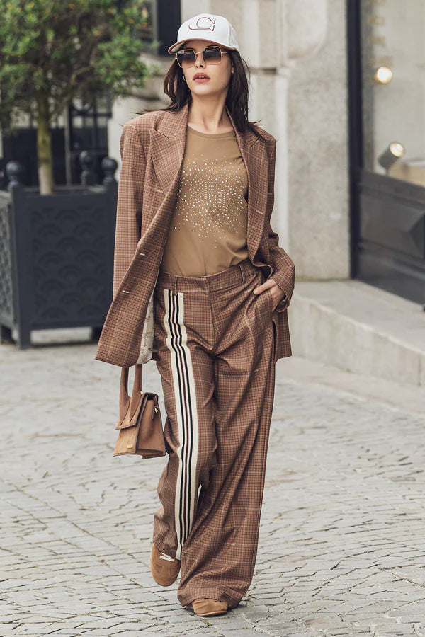 CALÇA FOURSOUL XADREX COM TIRA RETA