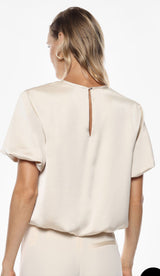 CAMISA IMPERIAL COM MANGAS CURTAS E BAINHA RECOLHIDA - Carla Valente