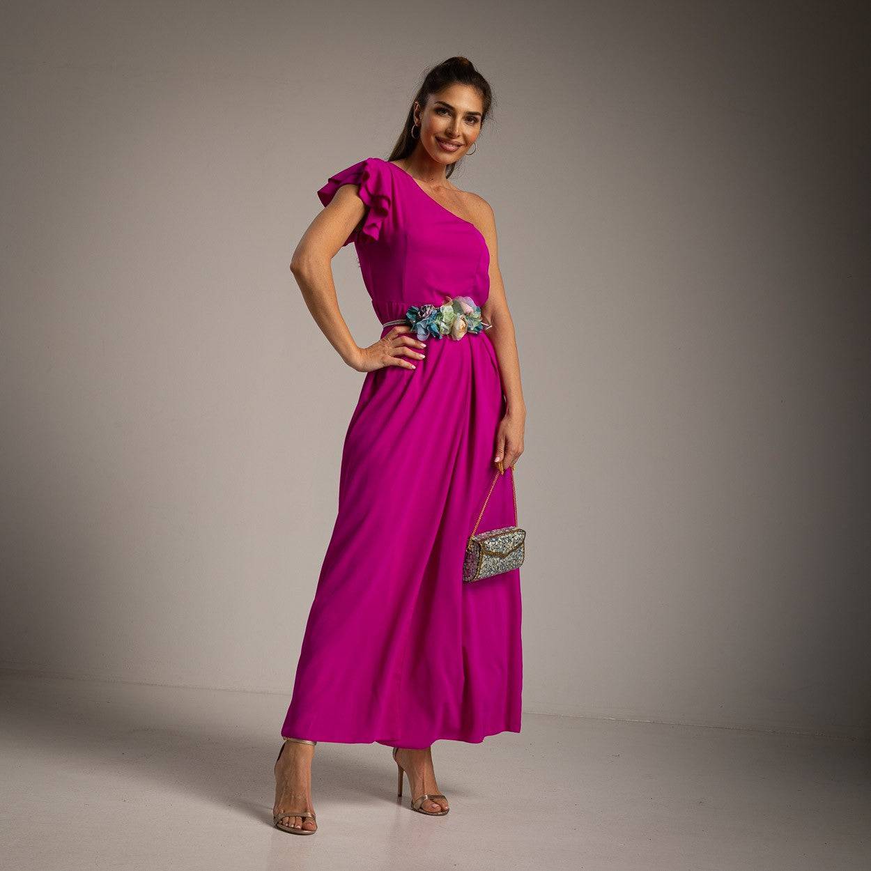 VESTIDO ALBNS ASSIMÉTRICO DUPLO BABADO - Carla Valente