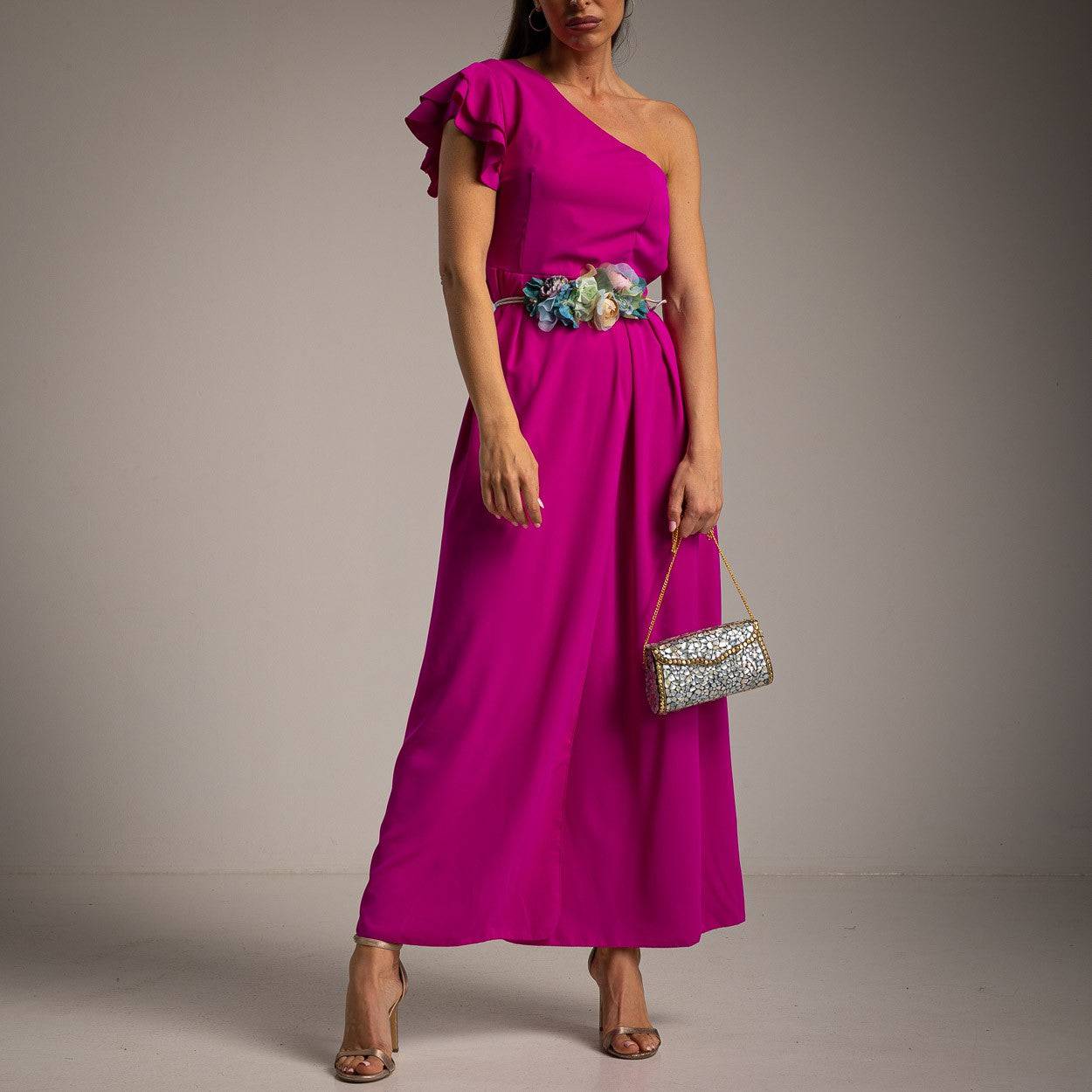 VESTIDO ALBNS ASSIMÉTRICO DUPLO BABADO - Carla Valente