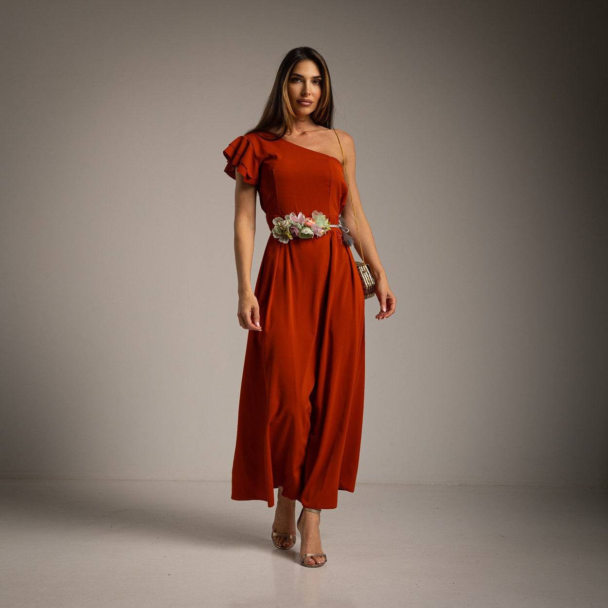 VESTIDO ALBNS ASSIMÉTRICO DUPLO BABADO - Carla Valente