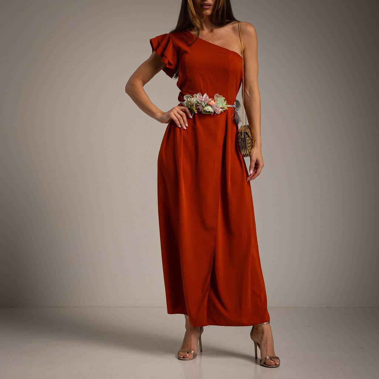 VESTIDO ALBNS ASSIMÉTRICO DUPLO BABADO - Carla Valente