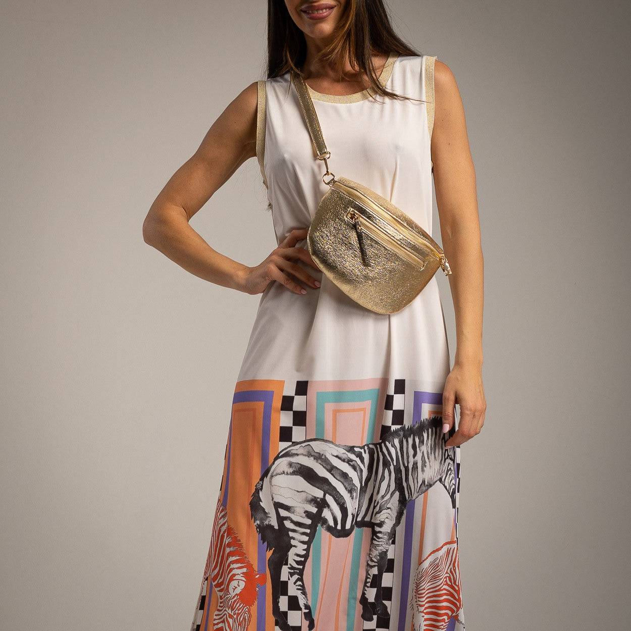 VESTIDO ALBNS ZEBRA LUREX LYCRA MALHA FRIA - Carla Valente