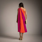 VESTIDO ALBNS ASSIMÉTRICO DE DOIS TONS - Carla Valente