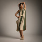 VESTIDO ALBNS ASSIMÉTRICO DE DOIS TONS - Carla Valente
