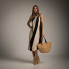 VESTIDO ALBNS ASSIMÉTRICO DE DOIS TONS - Carla Valente