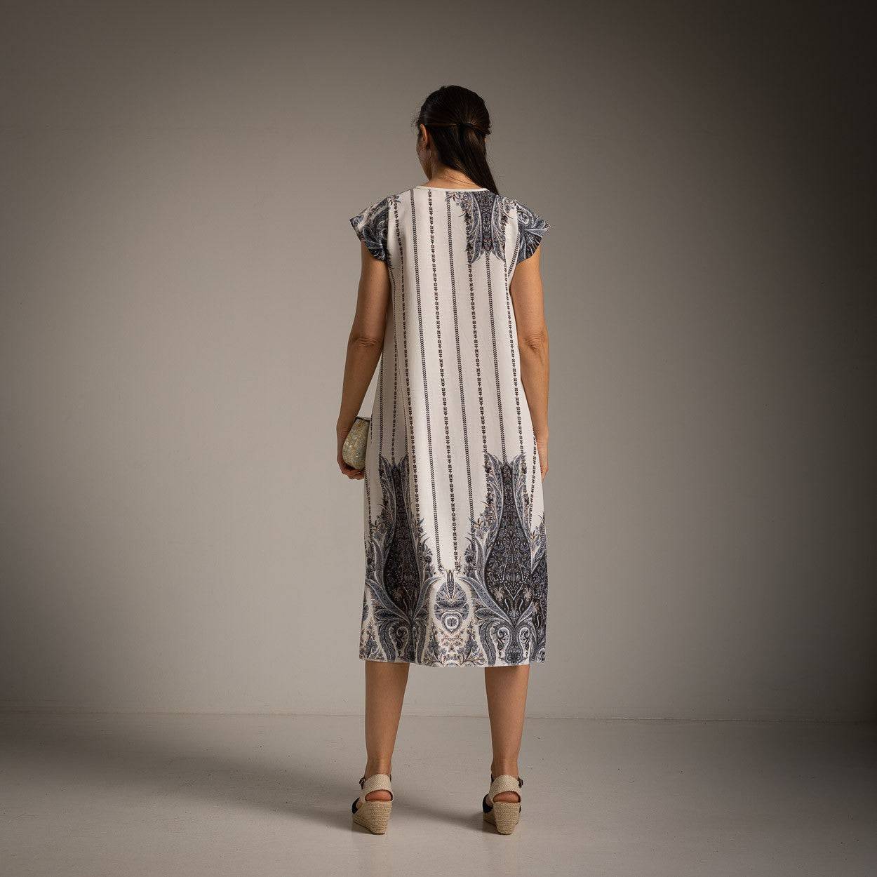 VESTIDO ALBNS PANOTS LISTRADO PAISLEY - Carla Valente