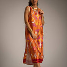 VESTIDO ALBNS DE CETIM ESTAMPADO LIS - Carla Valente