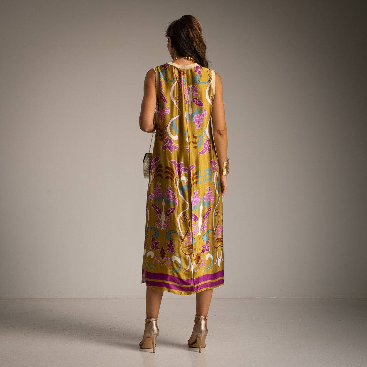 VESTIDO ALBNS DE CETIM ESTAMPADO LIS - Carla Valente