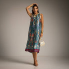 VESTIDO ALBNS DE CETIM ESTAMPADO LIS - Carla Valente